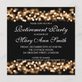 Guld- Hollywood för elegantt pensionparty Glam Inbjudningar