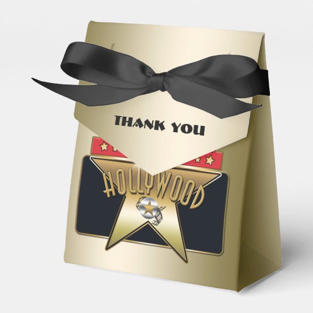 Guld Hollywood Retro Star Party Bow Favoritbox Presentaskar (Framsidan Sidan)