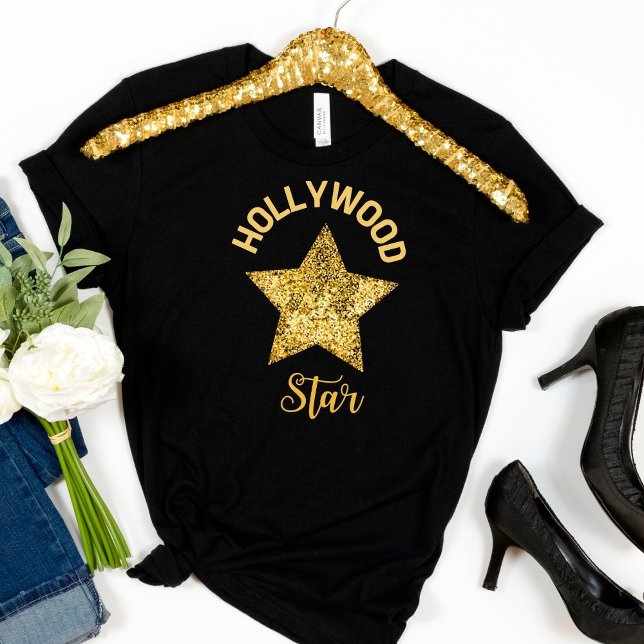 Guld Hollywood Star T Shirt (Skapare uppladdad)