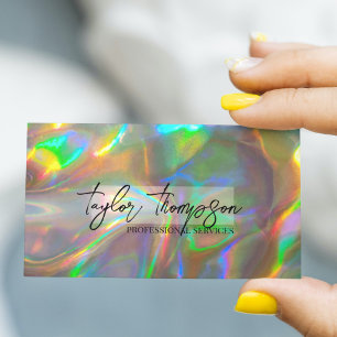 Guld Holografi Modern Glam-Affärskort Visitkort