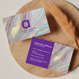 Guld Holografisk Marmor Visitkort