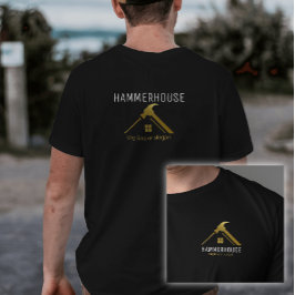 Guld Home Builders byggpersonal, svart T Shirt