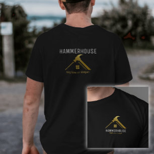 Guld Home Builders byggpersonal, svart T Shirt