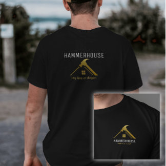 Guld Home Builders byggpersonal, svart T Shirt