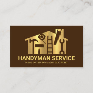 Guld Home Handyman Verktyg Builder Visitkort