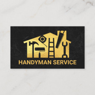 Guld Home Handyman Verktyg på Granite Visitkort