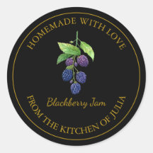 Guld Homemade Blackberry Sylt etikett | Svart