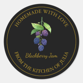 Guld Homemade Blackberry Sylt etikett | Svart