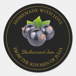 Guld Homemade Blackcurrant Sylt etikett Svart