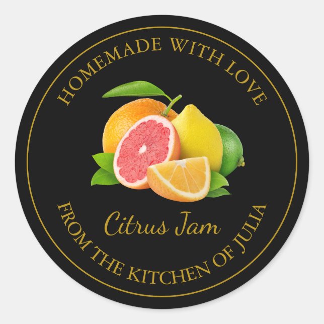 Guld Homemade Mixed Citrus Sylt etikett (Framsida)