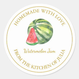 Guld Homemade Watermelon Sylt etikett Vit