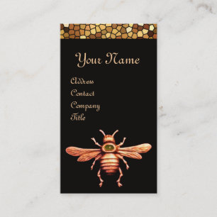 GULD HONEY BEE/NÖTKÖPER KÖPANDE MONOGRAM VISITKORT