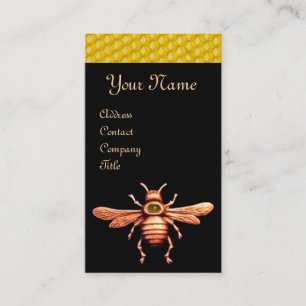 GULD HONEY BEE/NÖTKÖPER KÖPANDE MONOGRAM VISITKORT