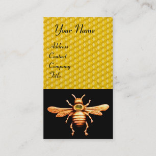 GULD HONEY BEE/NÖTKÖPER KÖPANDE MONOGRAM VISITKORT