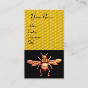 GULD HONEY BEE/NÖTKÖPER KÖPANDE MONOGRAM VISITKORT