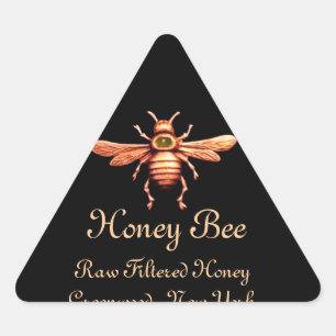 GULD HONEY BEE/NÖTKÖPER NÖTKÖPTRIANGLE TRIANGELFORMAT KLISTERMÄRKE