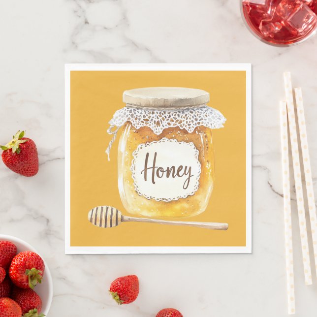 Guld Honey Jar Näring Pappersservett (Insitu)
