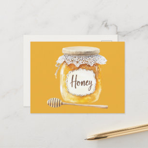 Guld Honey Jar Näring Vykort
