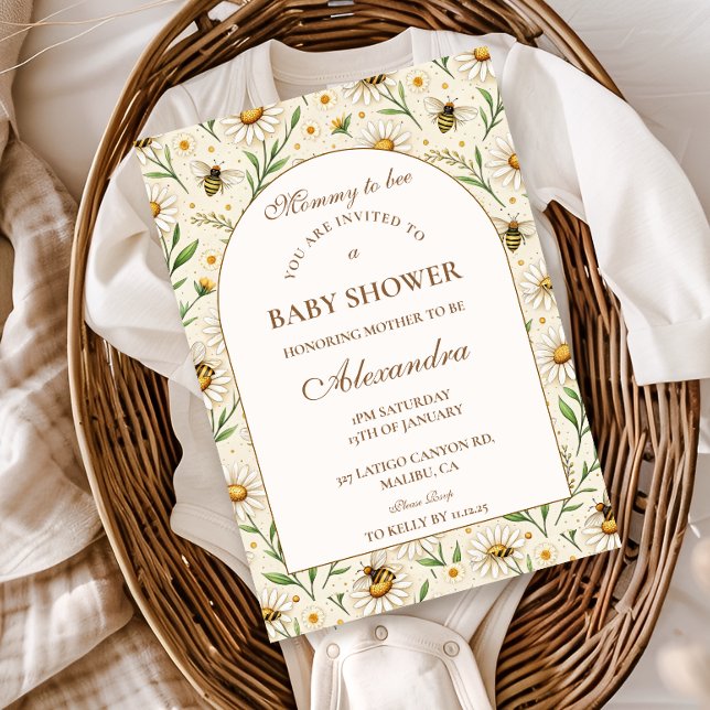 Guld Honeycomb Baby Shower-fest Inbjudningar (Skapare uppladdad)