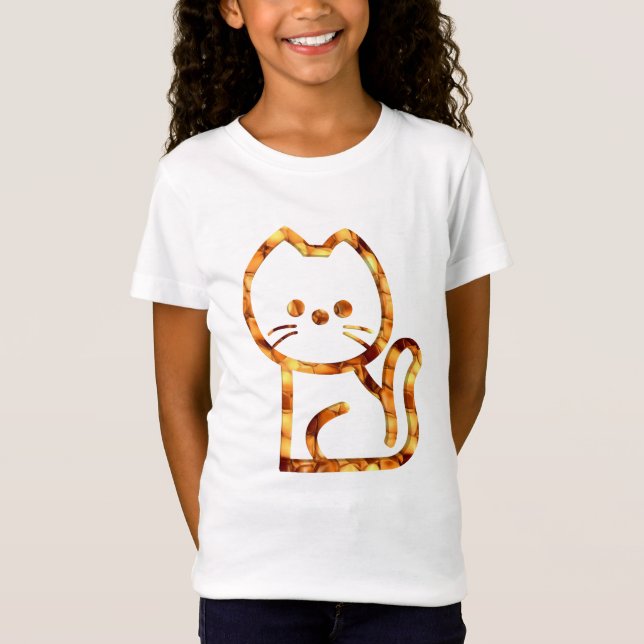 Guld Honungskaka Katt t-shirt (Framsida)