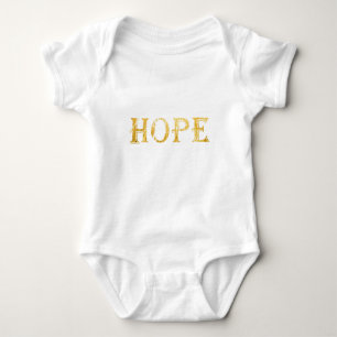 Guld Hope Text Baby Jersey Bodydress, White Tröja