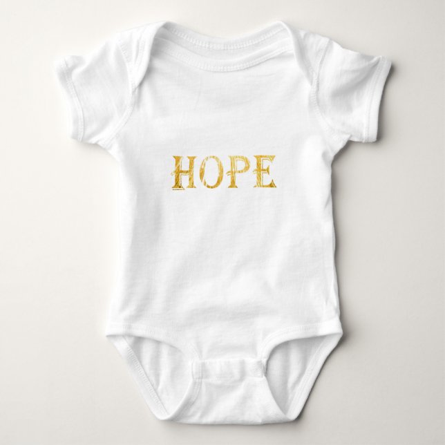 Guld Hope Text Baby Jersey Bodydress, White Tröja (Framsida)