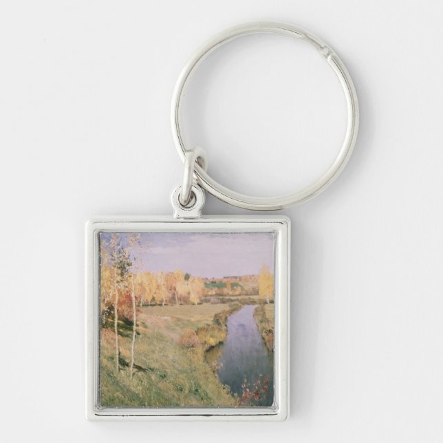 Guld- höst 1895 fyrkantig silverfärgad nyckelring (Framsidan)