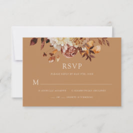 Guld Höst Koppar Blommig Bröllop RSVP-kort OSA Kort
