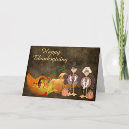 Guld Höstcute Turkiet par Happy thanksgiving Helgkort