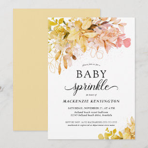 Guld hösten Botanical Baby Sprinkle Inbjudningar