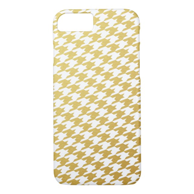 Guld Houndstooth Mönster iPhone 7 Fodral Case-Mate iPhone Skal (Baksida)