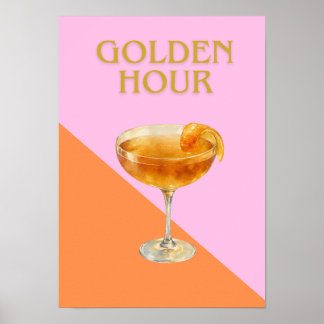 Guld Hour Cocktail Väggkonst