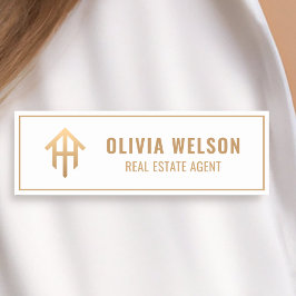 Guld House Logotyp l Professionell Real Gods Broke Namnbricka