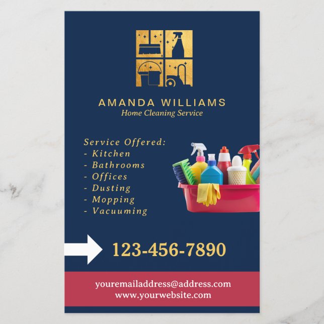 Guld House Städning Services Flygblad (Framsidan)