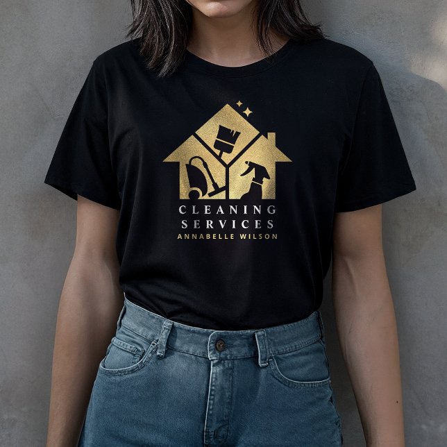 Guld House Städning Services T-Shirt (Skapare uppladdad)