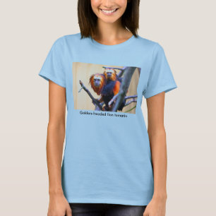 Guld--hövdad lejon tamarin t shirt
