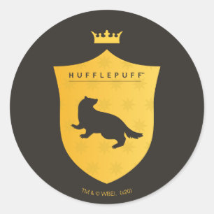 Guld HUFFLEPUFF™-Vapensköld Runt Klistermärke