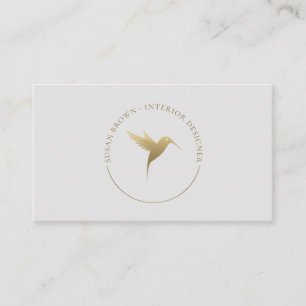 Guld Humming Bird Logotyp Visitkort