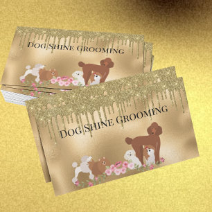 Guld Hund Grooming Glitter Pet Services Visitkort