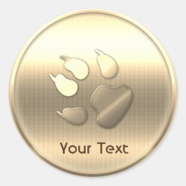 Guld hund husdjurstryck Anpassningsbart Lägg till  Runt Klistermärke