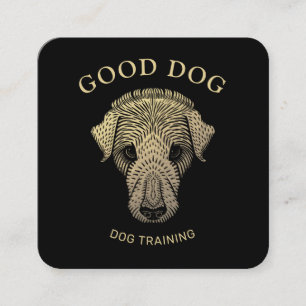 Guld Hund träning av utbildare Fyrkantigt Visitkort