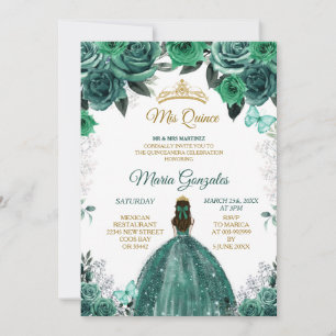Guld & Hunter Emerald Grönt Mis Quince Inbjudningar