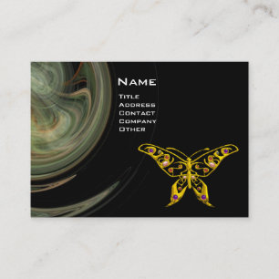 GULD HYPER BUTTERFLY JEWEL Grått Black Fractal Wav Visitkort