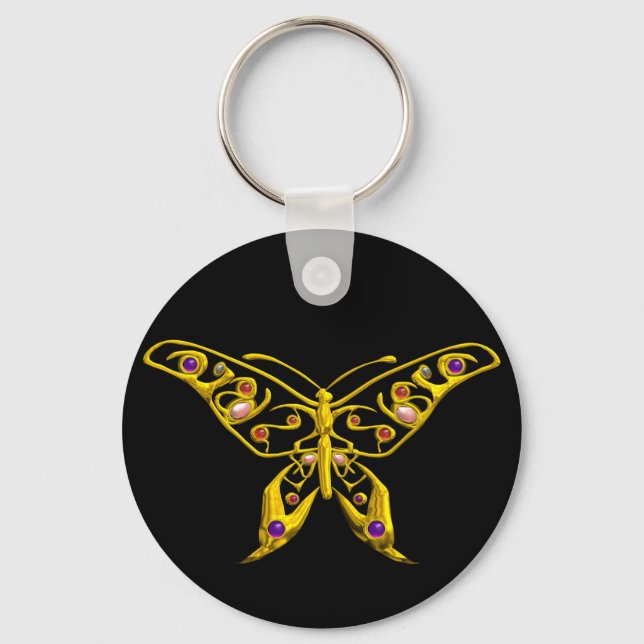 GULD HYPER BUTTERFLY JEWEL with GEMSTONES, Black Nyckelring (Framsida)