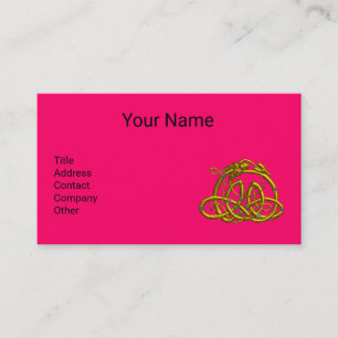 GULD HYPER DRAGON,CELTIC KNOTS Shock rosa Fuchsia Visitkort