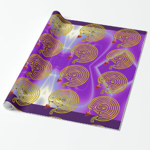 GULD HYPER LABYRINTH,HEART,ROSA LILA LIGHT VÅGAR PRESENTPAPPER