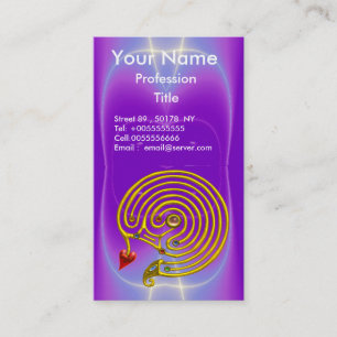GULD HYPER LABYRINTH/LILA BLUE LIGHT VINKARARE VISITKORT