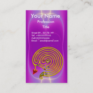 GULD HYPER LABYRINTH/LILA FUCHSIA LIGHT VINKARARE VISITKORT