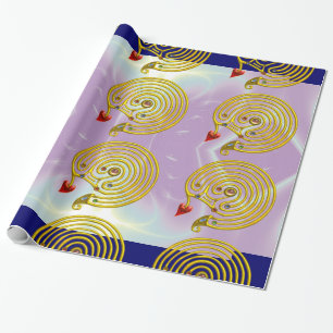 GULD HYPER LABYRINTH/LILA TEAL LIGHT VINKARARE PRESENTPAPPER