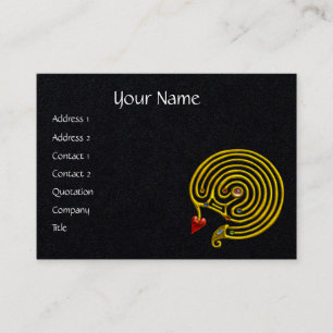 GULD HYPER LABYRINTH MED HEART Black Papper Visitkort